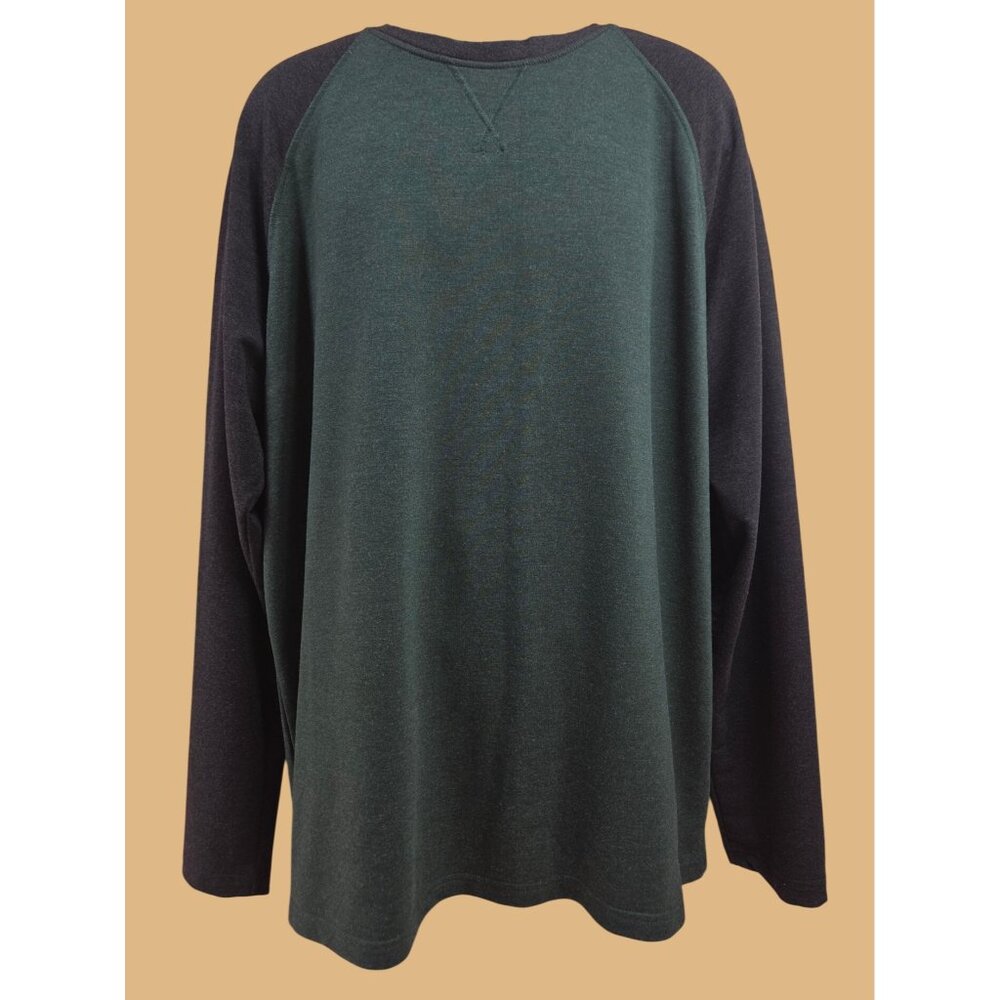 Orvis Mens Raglan Long Sleeve Green & Charcoal Shirt XL